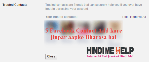 trusted contact add kare facebook me