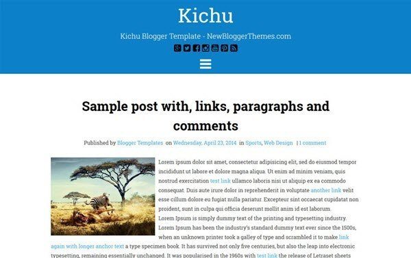 Kichu Responsive Blogger Template
