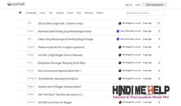 EsoTalk Responsive Blogger Templates hindi me help