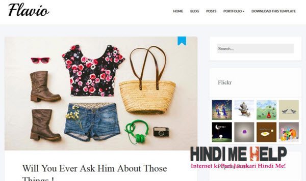 Flavio Simple Responsive Blogger Template hindi me help