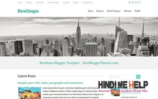 RestImpo Responsive Blogger Template hindi me help