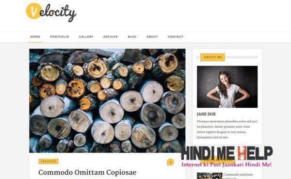 Velocity Magazine Blogger Template hindi me help