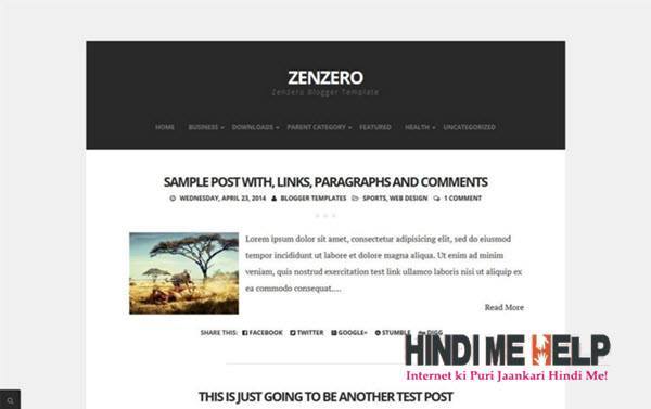 Zenzero Responsive Blogger Template hindi me help