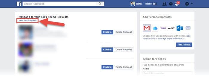 facebook friend request list kaise dekhe