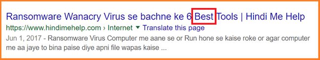 User Modifiers words Title में add हैं